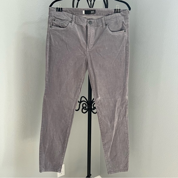 Kut from the Kloth Diana Fab Ab Skinny Corduroy Pants Women’s 12 Gray High Rise - Picture 1 of 11